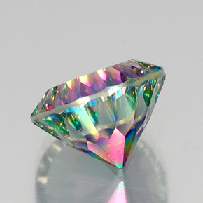 Cuarzo místico multicolor natural de 11,75 ct, corte redondo, VVS