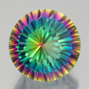 Cuarzo místico multicolor natural de 9,48 ct, corte redondo, VVS