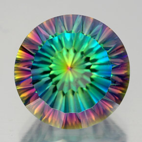 Cuarzo místico multicolor natural de 10,16 ct, corte redondo, VVS-VS