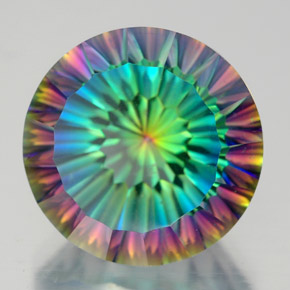 Cuarzo místico multicolor natural de 10,16 ct, corte redondo, VVS-VS