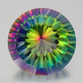 Cuarzo místico multicolor natural de 10,68 ct, corte redondo, VVS-VS