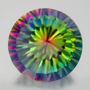 Cuarzo místico multicolor natural de 10,68 ct, corte redondo, VVS-VS