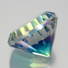 Cuarzo místico multicolor natural de 10,68 ct, corte redondo, VVS-VS