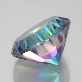Cuarzo místico multicolor natural de 9,22 ct, corte redondo, VVS-VS