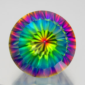 Cuarzo místico multicolor natural de 10,64 ct, corte redondo, VVS-VS