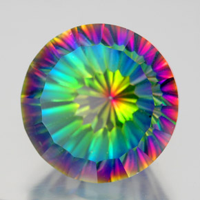Cuarzo místico multicolor natural de 10,64 ct, corte redondo, VVS-VS