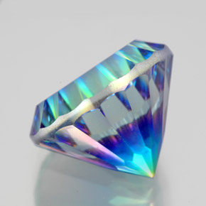 Cuarzo místico multicolor natural de 10,64 ct, corte redondo, VVS-VS