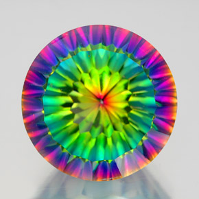 Cuarzo místico multicolor natural de 10,88 ct, corte redondo, VVS