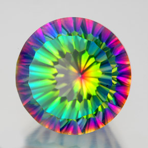 Cuarzo místico multicolor natural de 10,88 ct, corte redondo, VVS