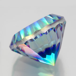 Cuarzo místico multicolor natural de 10,88 ct, corte redondo, VVS