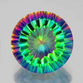 Cuarzo místico multicolor natural de 9,50 ct, corte redondo, VVS-VS