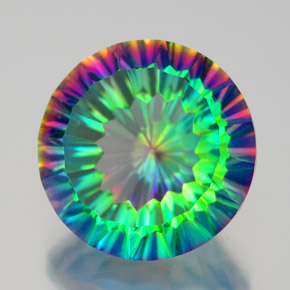 Cuarzo místico multicolor natural de 9,50 ct, corte redondo, VVS-VS