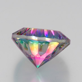 Cuarzo místico multicolor natural de 11,61 ct, corte redondo, VS