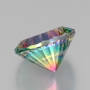 Cuarzo místico multicolor natural de 10,90 ct, corte redondo, VVS-VS