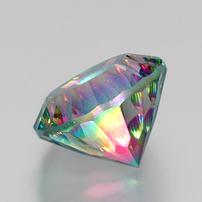 Cuarzo místico multicolor natural de 12,53 ct, corte redondo, VVS