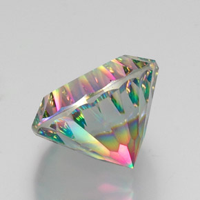 Cuarzo místico multicolor natural de 12,48 ct, corte redondo, VVS-VS