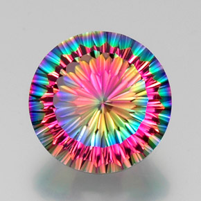 Cuarzo Místico Arcoíris superior natural de 11.34 ct, Corte Redondo, VVS-VS