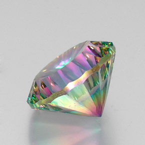 Cuarzo místico multicolor natural de 11,60 ct, corte redondo, VS