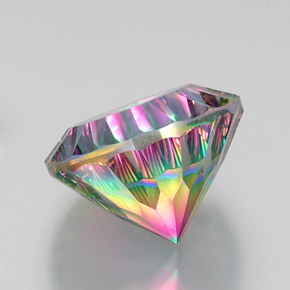 Cuarzo místico multicolor natural de 12,13 ct, corte redondo, VVS