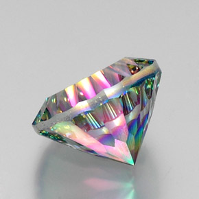 Cuarzo místico multicolor natural de 12,41 ct, corte redondo, VVS