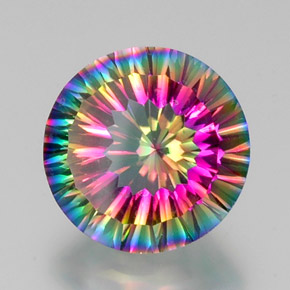 Cuarzo místico multicolor natural de 10,80 ct, corte redondo, VVS-VS
