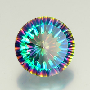 Cuarzo místico multicolor natural de 9,44 ct, corte redondo, VVS-VS