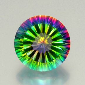 Cuarzo místico multicolor natural de 9,44 ct, corte redondo, VVS
