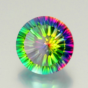 Cuarzo místico multicolor natural de 9,44 ct, corte redondo, VVS