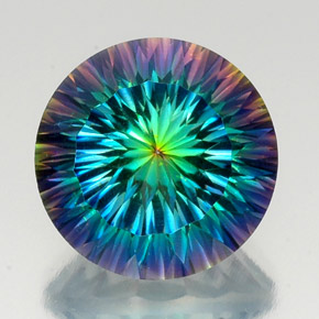 Cuarzo místico multicolor natural de 20,94 ct, corte redondo, VVS-VS