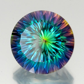 Cuarzo místico multicolor natural de 20,94 ct, corte redondo, VVS-VS