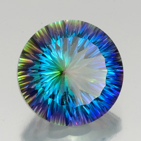 Cuarzo místico multicolor natural de 18,65 ct, corte redondo, VVS-VS
