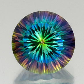 Cuarzo místico multicolor natural de 20,87 ct, corte redondo, VVS-VS