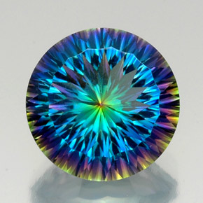 Cuarzo místico multicolor natural de 19,39 ct, corte redondo, VVS