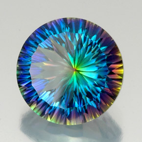 Cuarzo místico multicolor natural de 19,39 ct, corte redondo, VVS