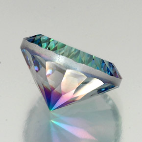 Cuarzo místico multicolor natural de 19,39 ct, corte redondo, VVS