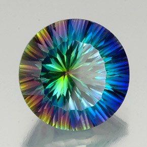 Cuarzo Místico Arcoíris superior natural de 19.24 ct, Corte Redondo, VVS-VS