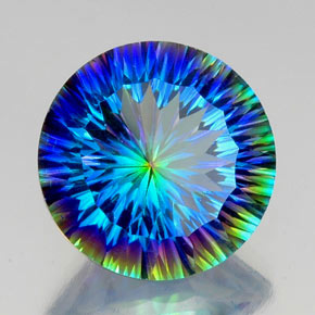 Cuarzo místico multicolor natural de 18,05 ct, corte redondo, VVS-VS