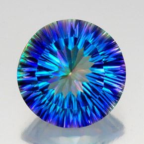 Cuarzo místico multicolor natural de 17,28 ct, corte redondo, VS