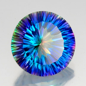 Cuarzo místico multicolor natural de 17,28 ct, corte redondo, VS