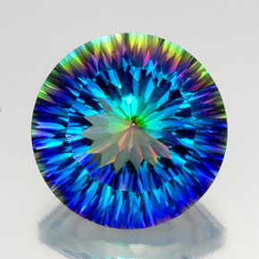 Cuarzo místico multicolor natural de 17,92 ct, corte redondo, VVS-VS