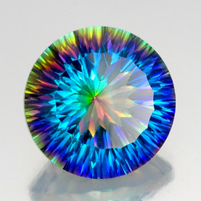 Cuarzo místico multicolor natural de 17,92 ct, corte redondo, VVS-VS