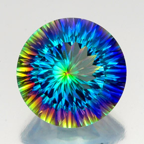 Cuarzo místico multicolor natural de 19,08 ct, corte redondo, VVS-VS