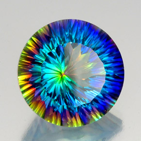 Cuarzo místico multicolor natural de 19,08 ct, corte redondo, VVS-VS