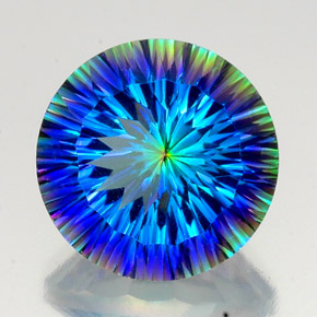 Cuarzo místico multicolor natural de 19,18 ct, corte redondo, VVS-VS
