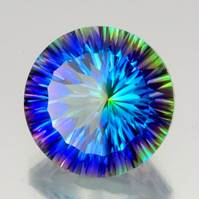 Cuarzo místico multicolor natural de 19,18 ct, corte redondo, VVS-VS