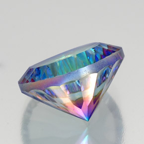 Cuarzo místico multicolor natural de 19,18 ct, corte redondo, VVS-VS