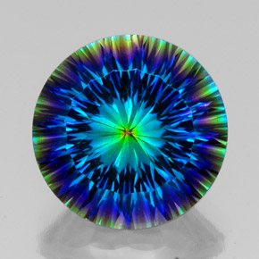 Cuarzo místico multicolor natural de 17,88 ct, corte redondo, VS