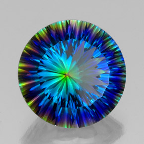 Cuarzo místico multicolor natural de 17,88 ct, corte redondo, VS
