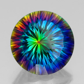 Cuarzo místico multicolor natural de 19,76 ct, corte redondo, VVS