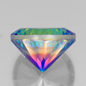 Cuarzo místico multicolor natural de 19,94 ct, corte redondo, VVS-VS